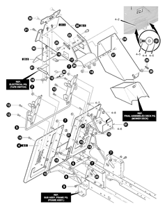 Rear Chassis Diagram and Parts List for 40379X68A 2001 Briggs and Stratton Lawn Tractor